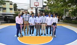 Banreservas remoza cancha Camila Henríquez del sector Mirador Norte